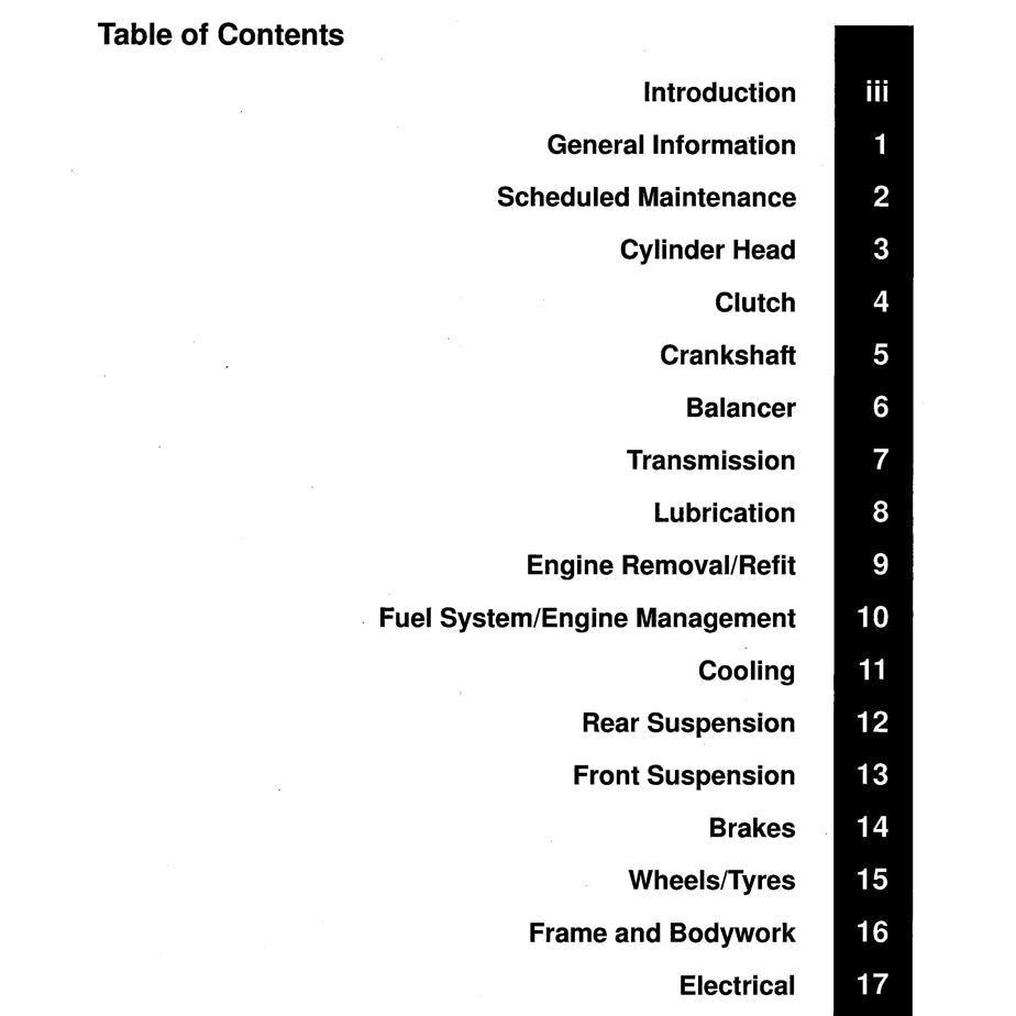 Triumph SPRINT ST / RS 1999-2004 Full Manual Set – Repair & Maintenance Manual and User Handbook - page 11