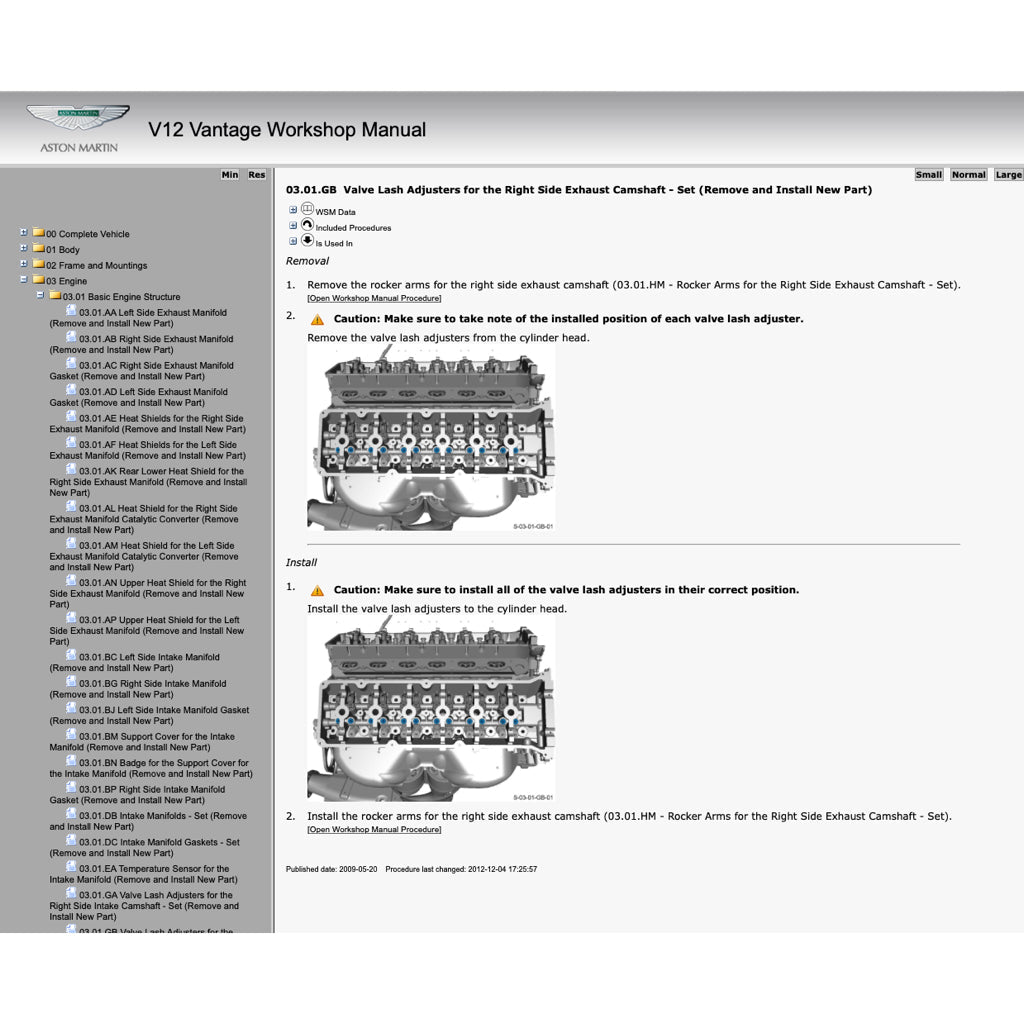 ASTON MARTIN V12 VANTAGE 2009-2018 Full Manual Set – Repair & Maintenance Manual - page 3