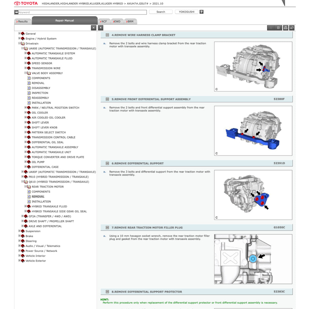 Toyota HIGHLANDER / KLUGER Hybrid 2020+ Full Manual Set – Online Repair & Maintenance Manual - page 5