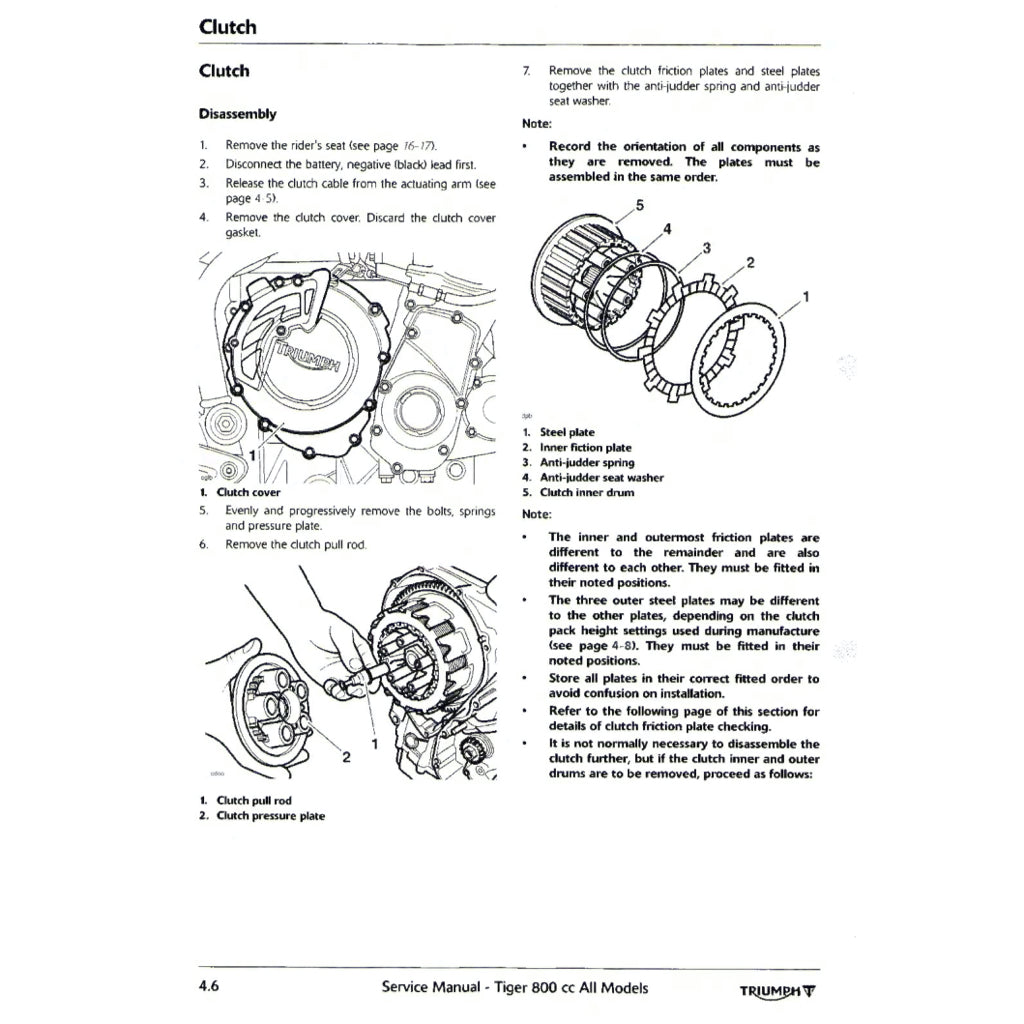 Triumph TIGER 800XC/XCX/XRX 2015-2018 Full Manual Set – Repair & Maintenance Manual and User Handbook - page 8