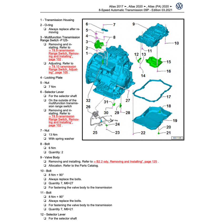 VW ATLAS 2O17-2024 Full Manual Set – Repair & Maintenance Manual - page 7