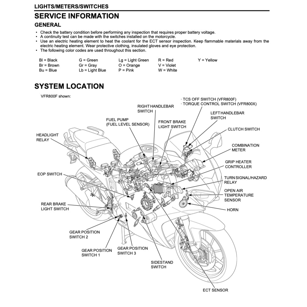 Honda VFR800X CROSSRUNNER 2014+ Full Manual Set – Repair & Maintenance Manual and Spare Parts Catalog - page 7