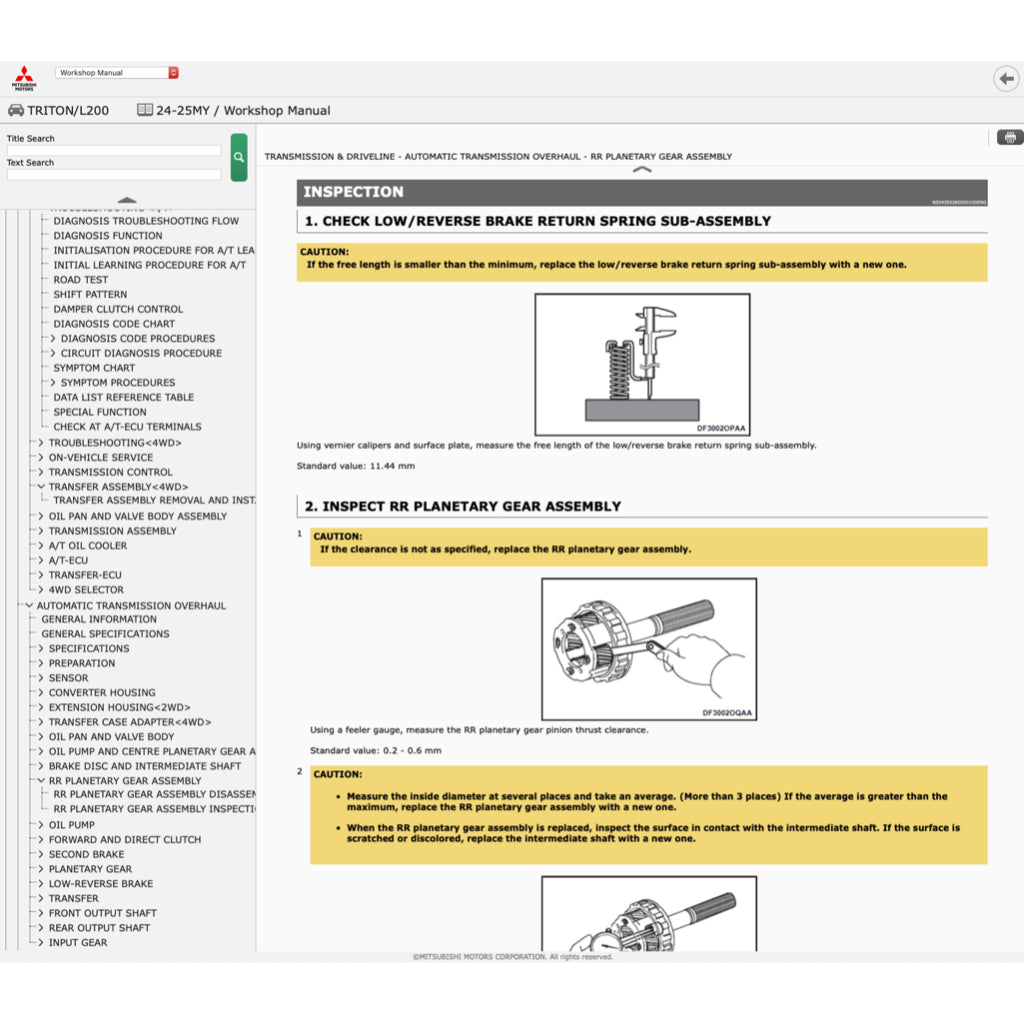 Mitsubishi TRITON L200 LA/LB/LC 2024+ Full Manual Set – Online Repair & Maintenance Manual - page 7