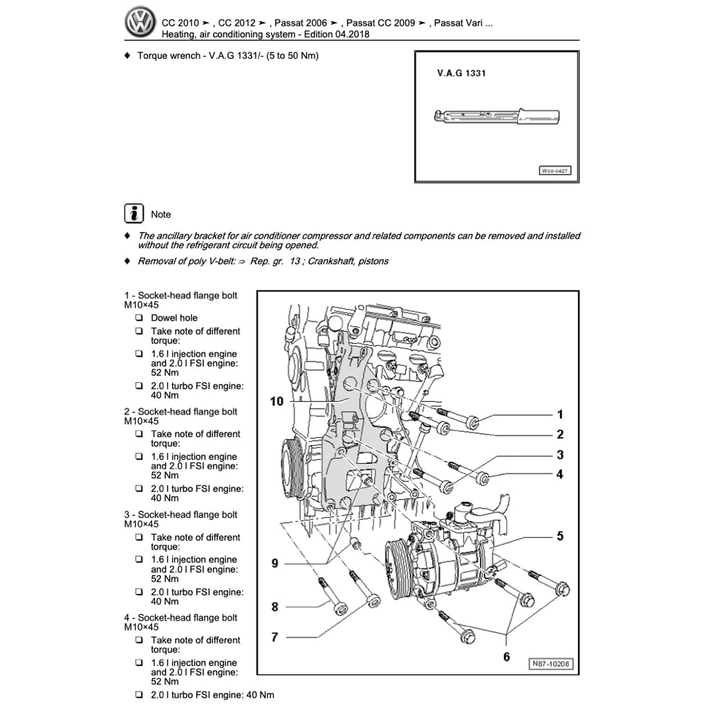 VW PASSAT B6 2005-2011 Full Manual Set – Repair & Maintenance Manual - page 8