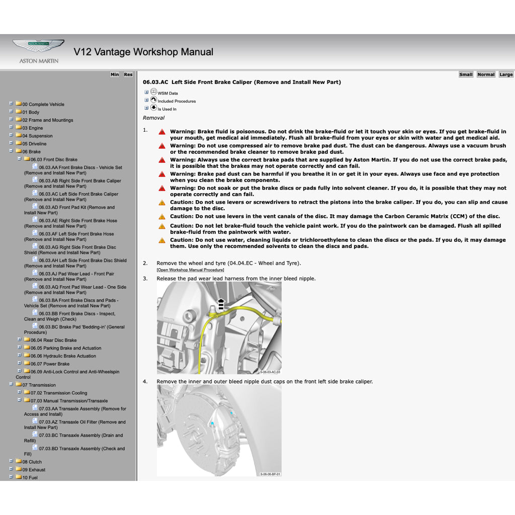 ASTON MARTIN V12 VANTAGE 2009-2018 Full Manual Set – Repair & Maintenance Manual - page 6