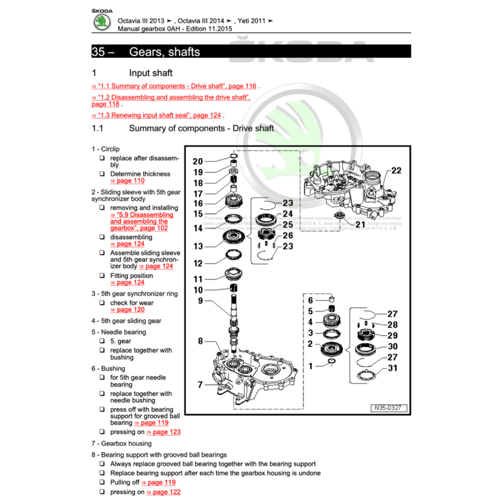 Skoda YETI 5L 2009-2017 Full Manual Set – Repair & Maintenance Manual - page 8