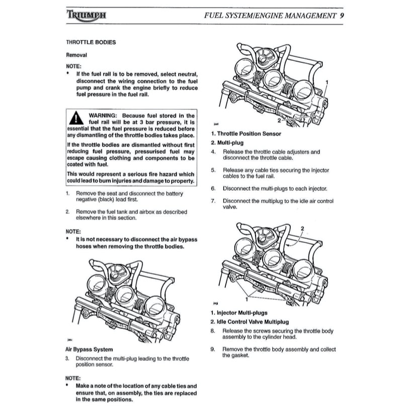 Triumph SPRINT ST / RS 1999-2004 Full Manual Set – Repair & Maintenance Manual and User Handbook - page 8