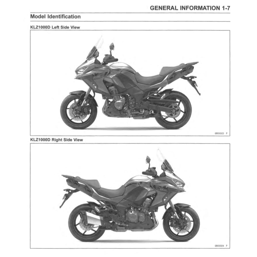 Kawasaki VERSYS KLZ1000 SE 2019-2023 Full Manual Set – Repair & Maintenance Manual and Spare Parts Catalog and User Handbook - page 3