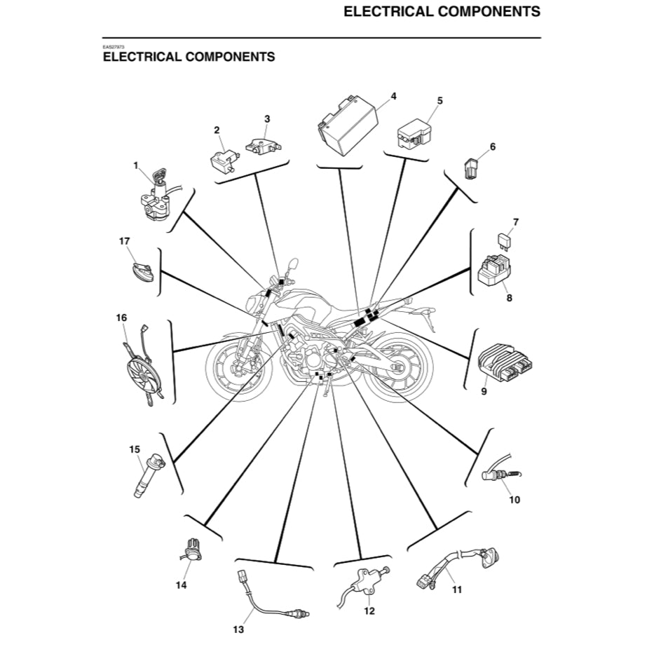 Yamaha MT-09 MT09 2014-2017 Full Manual Set – Repair & Maintenance Manual and Spare Parts Catalog and User Handbook - page 9