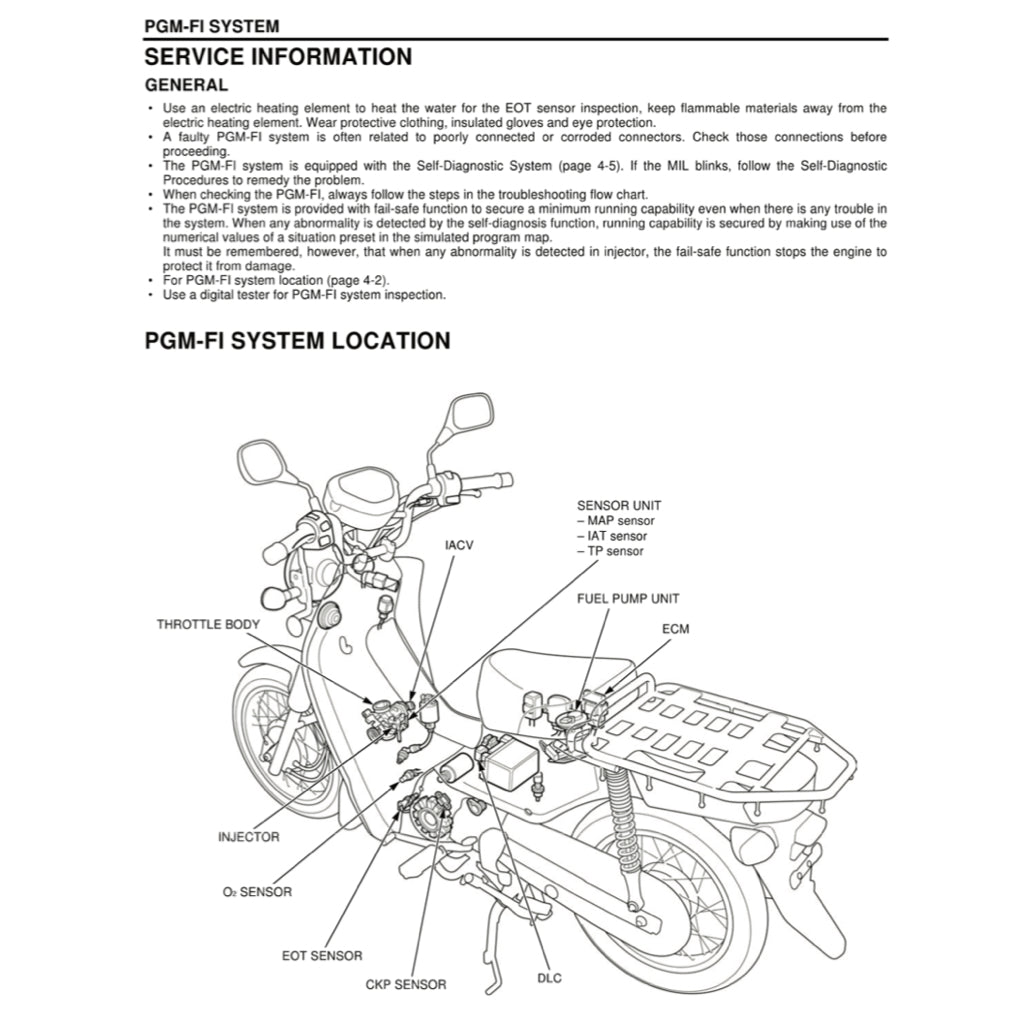 Honda DREAM EX5 FI 110i 2013-2018 Full Manual Set – Repair & Maintenance Manual and Spare Parts Catalog and User Handbook - page 4