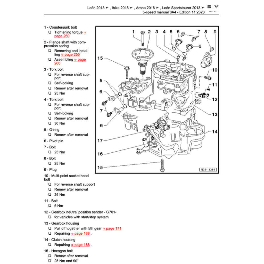SEAT LEON 5F 2012-2020 Full Manual Set – Repair & Maintenance Manual - page 8