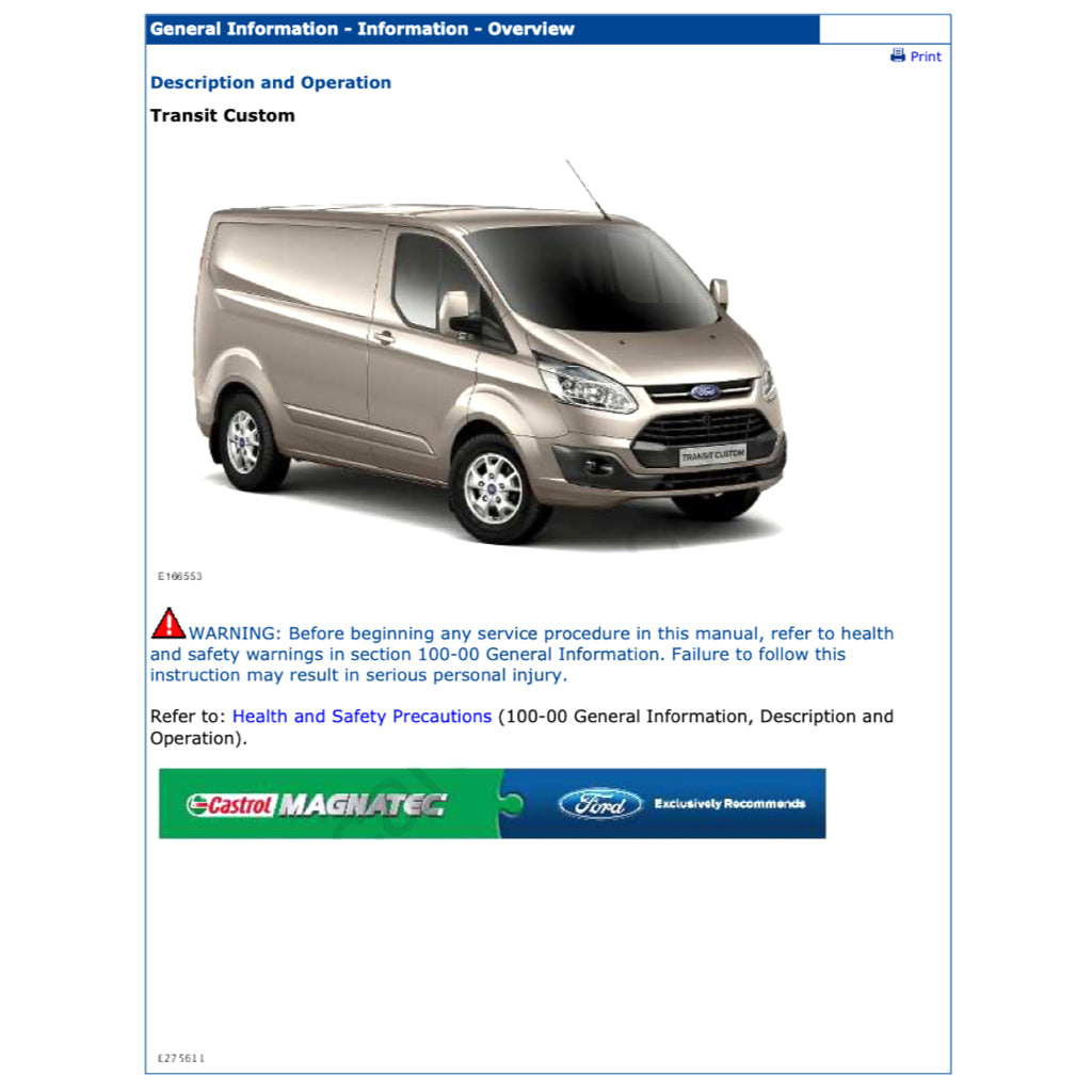 Ford TRANSIT CUSTOM 2012-2022 Full Manual Set – Repair & Maintenance Manual - page 2