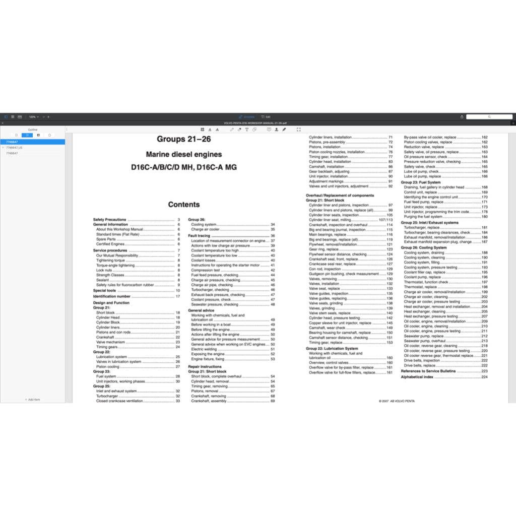 Volvo PENTA Diesel Engine D Series D3 D4 D6 D9 D12 D13 D16 Full Manual Set – Service Repair Workshop Manual - page 2