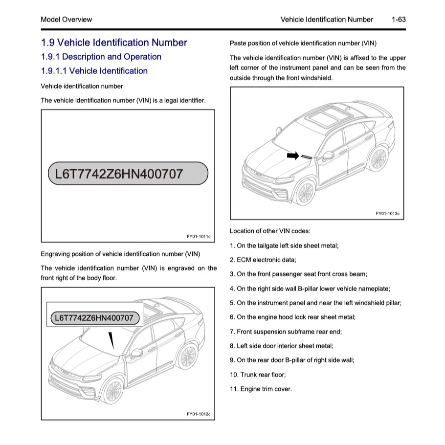 Geely XINGYUE S / TUGELLA FY11 2019-2021 Full Manual Set – Repair & Maintenance Manual - page 3