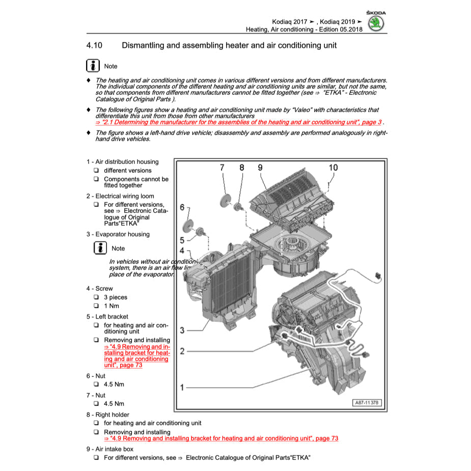Skoda KODIAQ NS7 2017+ Full Manual Set – Repair & Maintenance Manual - page 9