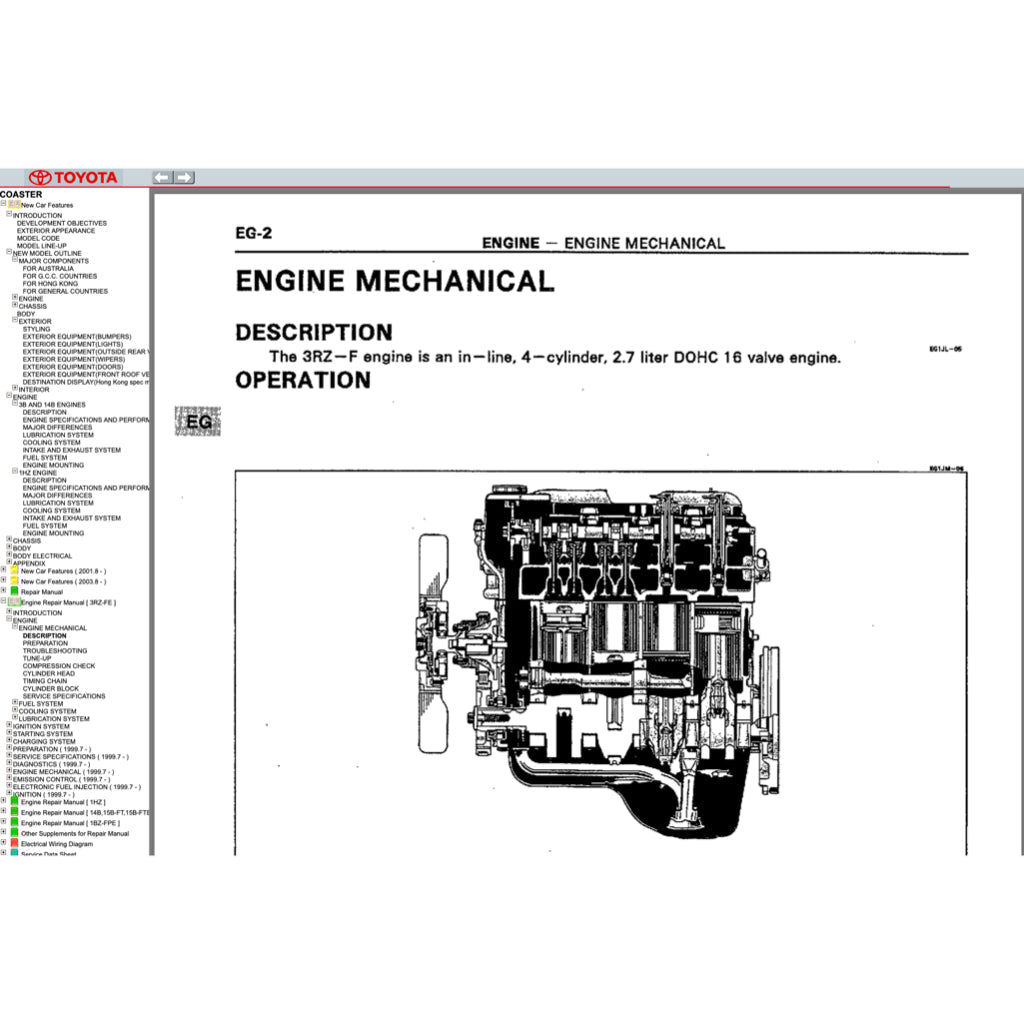 Toyota COASTER 1993-2016 Full Manual Set – Repair & Maintenance Manual - page 8