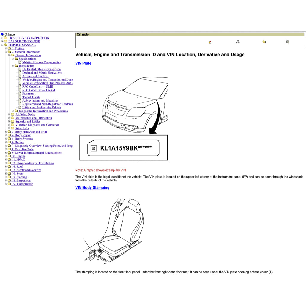 Chevrolet ORLANDO 2011-2014 Full Manual Set – Repair & Maintenance Manual - page 2