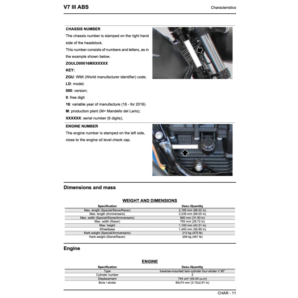 Moto Guzzi V7 III E4 2017-2021 Full Manual Set – Repair & Maintenance Manual and Spare Parts Catalog and User Handbook - page 3