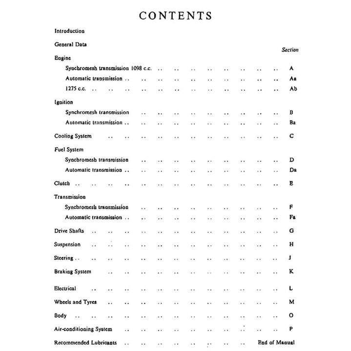 AUSTIN 1100 & 1300 1962-1971 Full Manual Set – Repair & Maintenance Manual - page 2