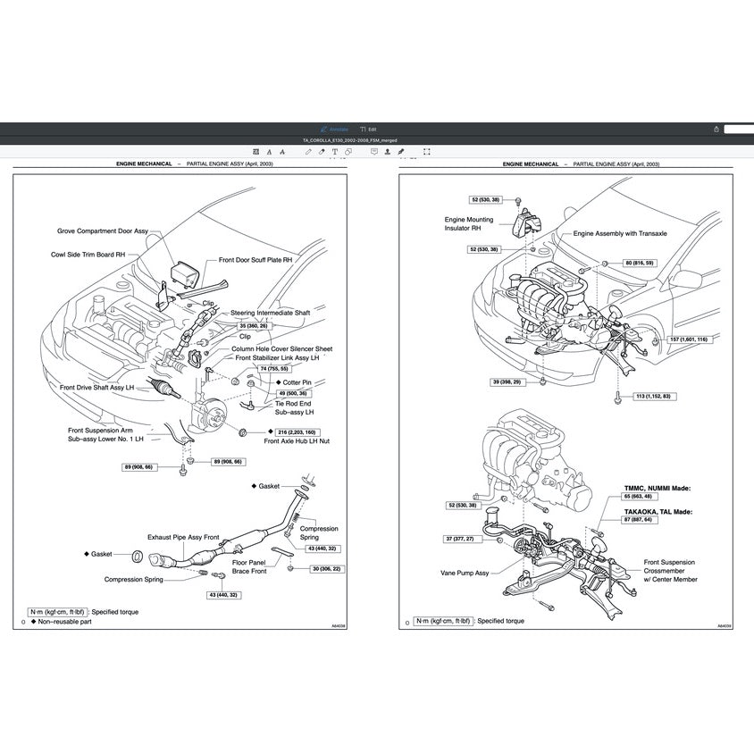 Toyota COROLLA ALTIS E120/130 2002-2008 Full Manual Set – Repair & Maintenance Manual - page 9