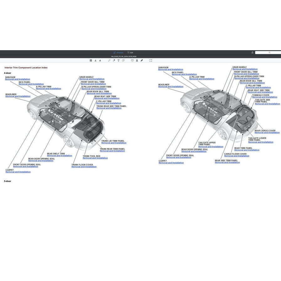 Honda CIVIC 10 FC/FK 2016-2020 Full Manual Set – Repair & Maintenance Manual - page 6