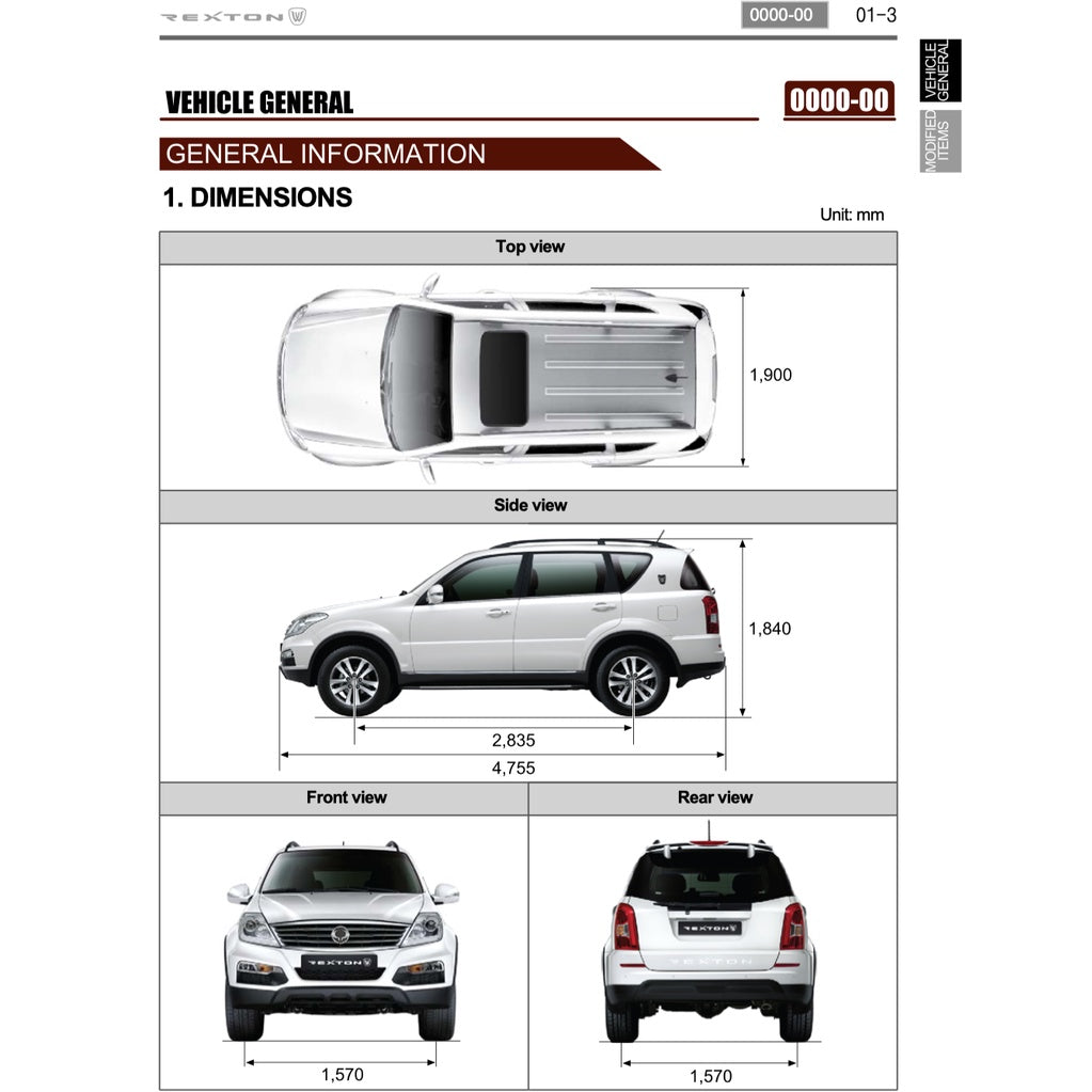 SsangYong REXTON W Y290 2012-2017 Full Manual Set – Repair & Maintenance Manual - page 4