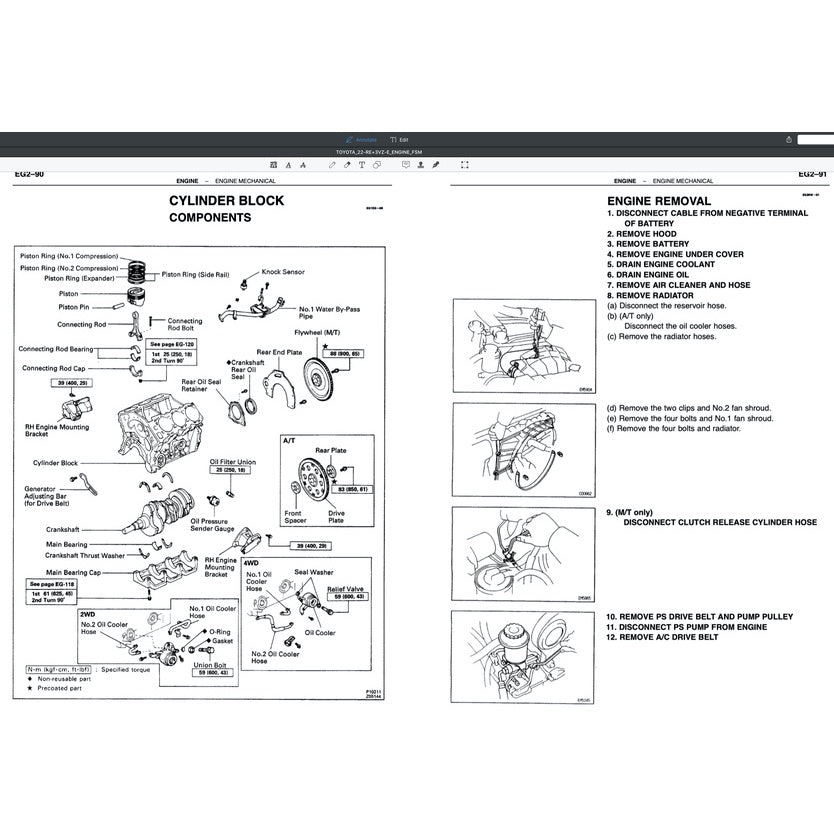 Toyota Engine 3VZ-E Service Repair Workshop Manual - page 5