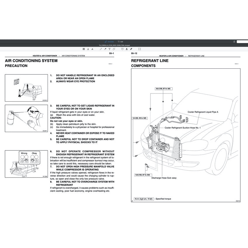 Toyota COROLLA ALTIS E120/130 2002-2008 Full Manual Set – Repair & Maintenance Manual - page 6