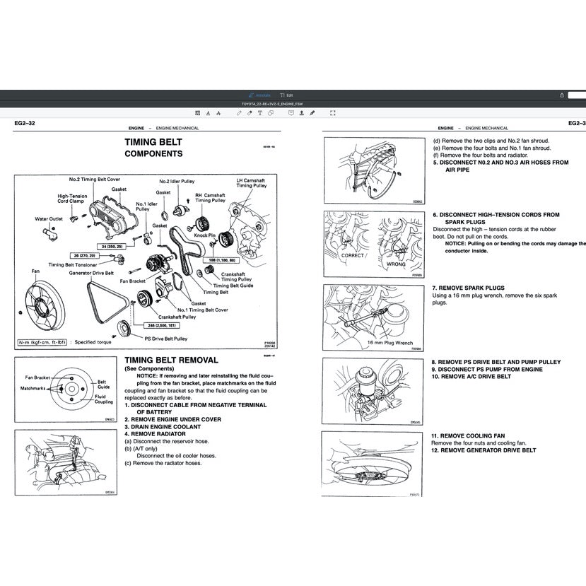 Toyota Engine 3VZ-E Service Repair Workshop Manual - page 8