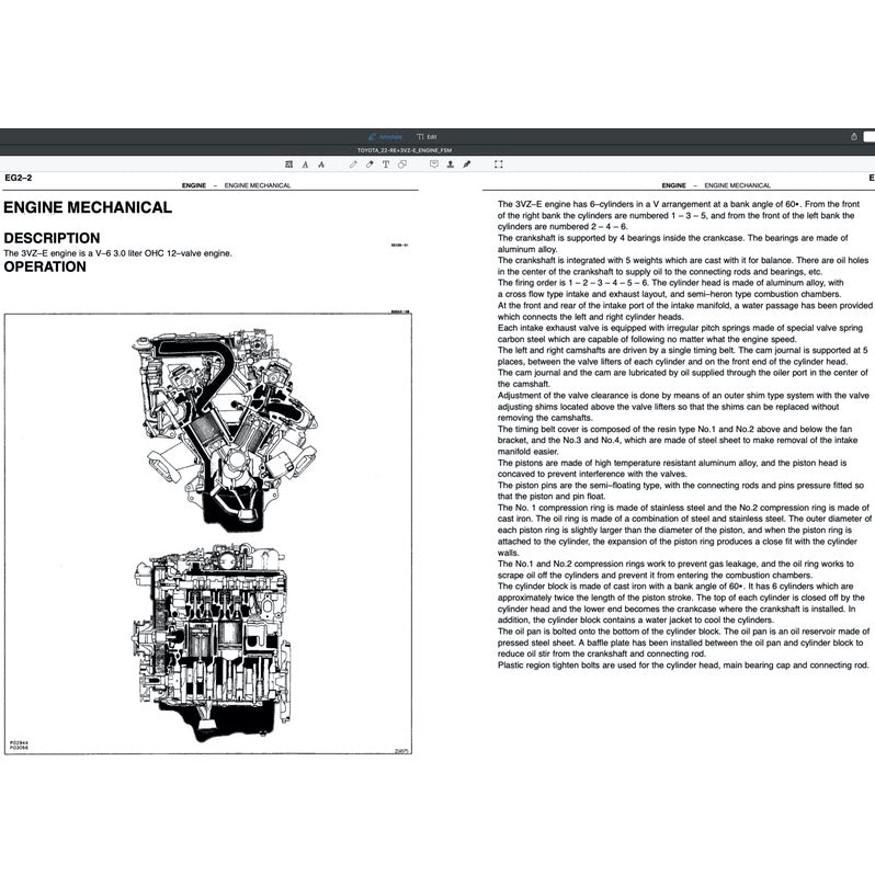 Toyota Engine 3VZ-E Service Repair Workshop Manual - page 9