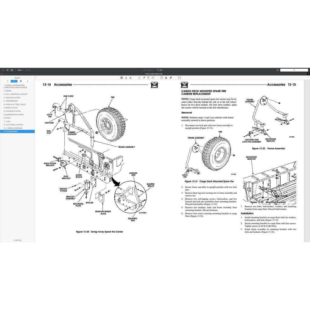 Hummer H1 1992-2006 Full Manual Set – Repair & Maintenance Manual - page 9
