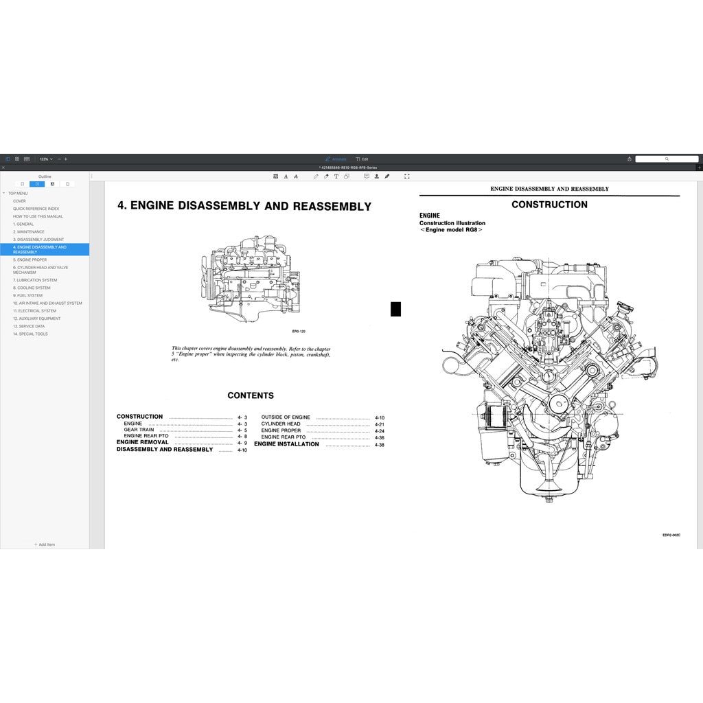 Nissan UD Diesel Engine RE10 / RF8 TC TD/ RG8 Service Repair Manual - page 3