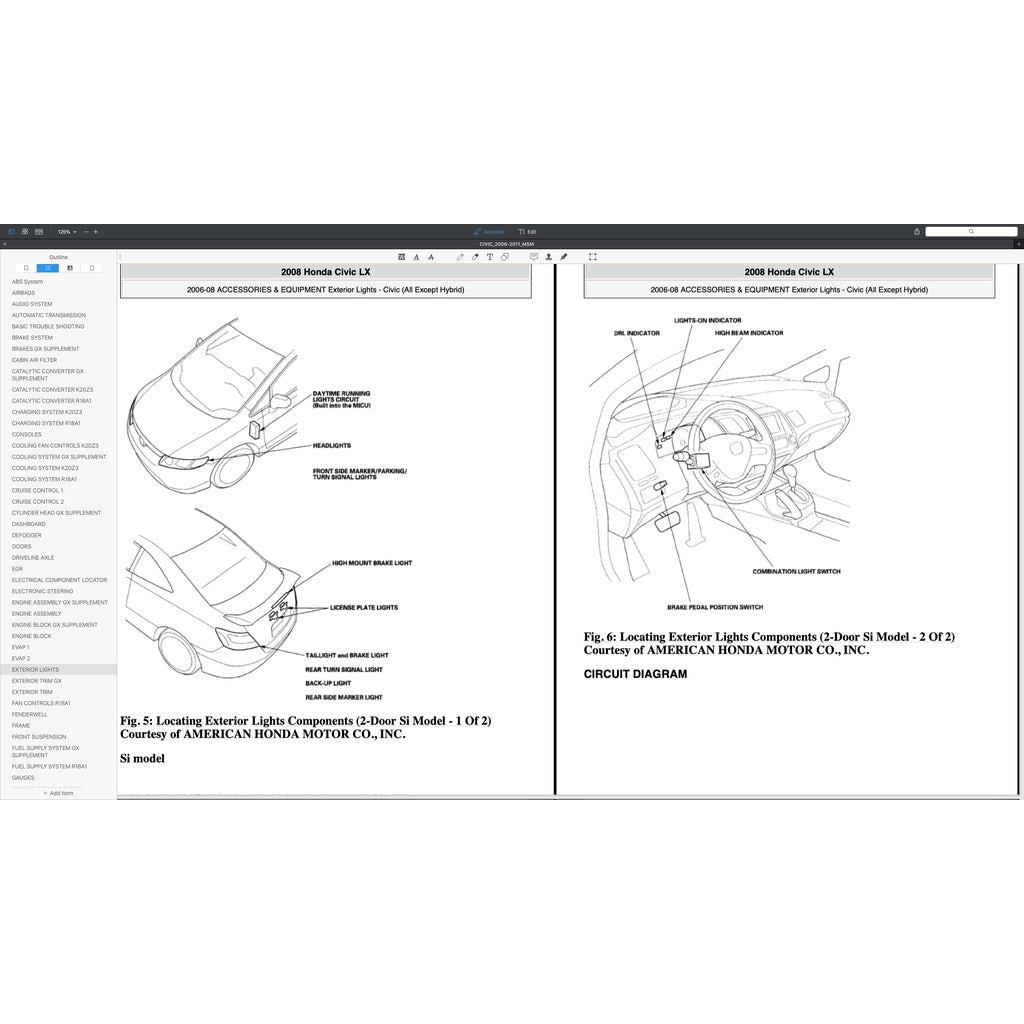 Honda CIVIC 8 FD1 FD2, FD7, FA1, FG1, FG2, FA5, FN2 2006-2011 Full Manual Set – Repair & Maintenance Manual and Spare Parts Catalog - page 4