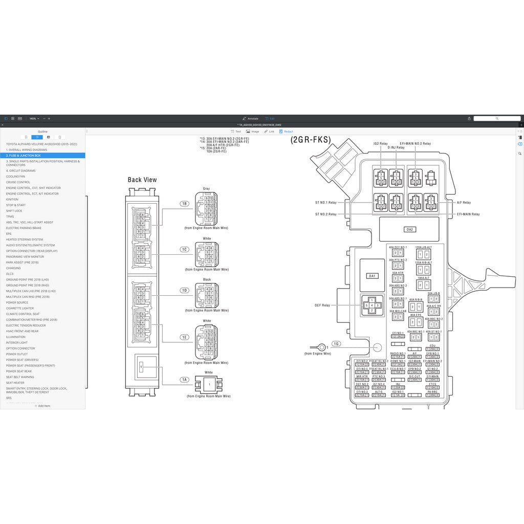 Toyota ALPHARD / VELLFIRE AGH30 / GGH30 2015-2021 Full Manual Set – Wiring Diagrams - page 4