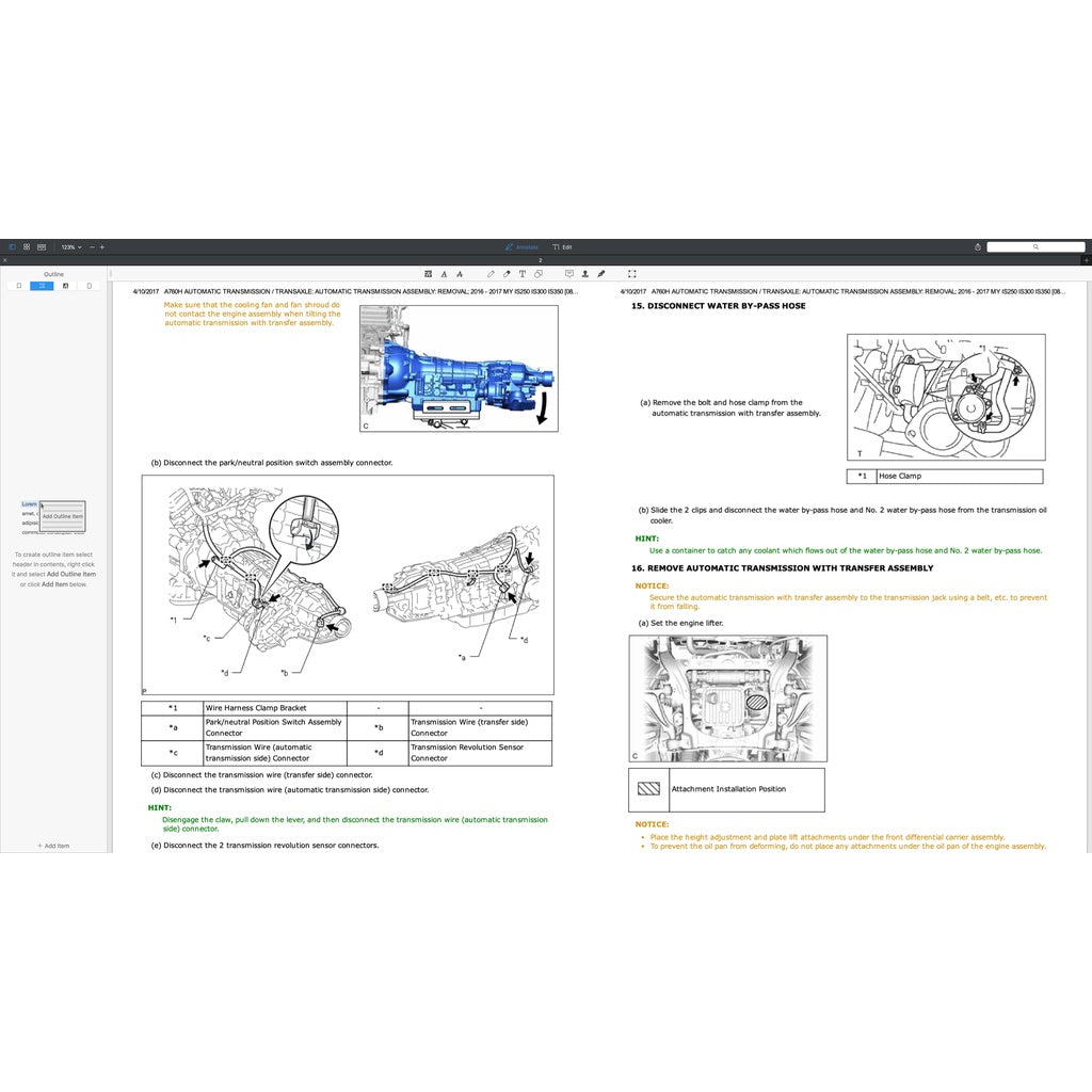 Lexus IS300/IS350 2014-2017 Full Manual Set – Repair & Maintenance Manual - page 4