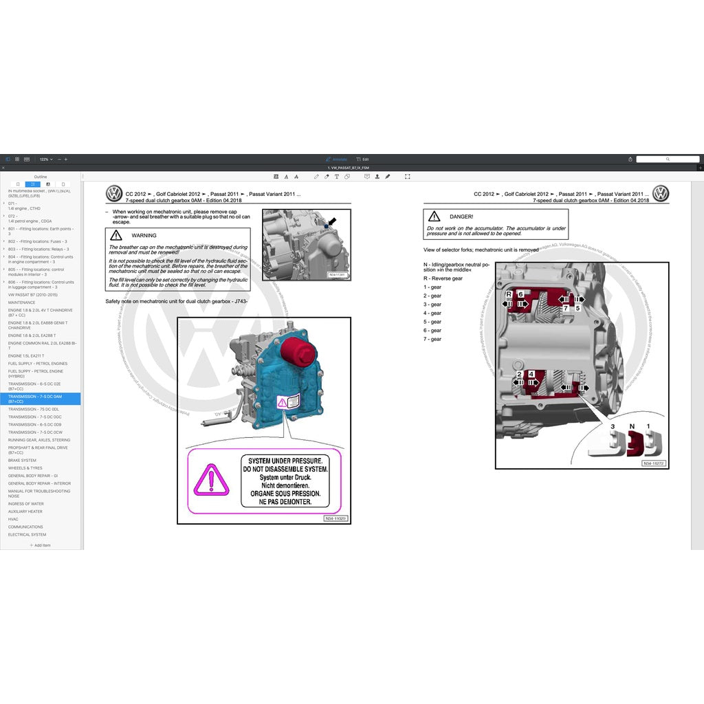 VW PASSAT CC 2008-2016 Full Manual Set – Repair & Maintenance Manual - page 6