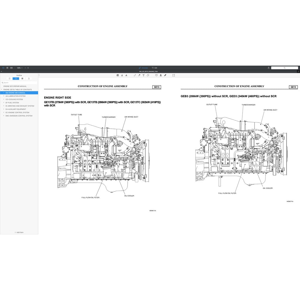 Nissan UD Diesel Engine GE13/ GE13TC/ GE13TB/ GE13TF/ GE13TD Service Repair Manual - page 2