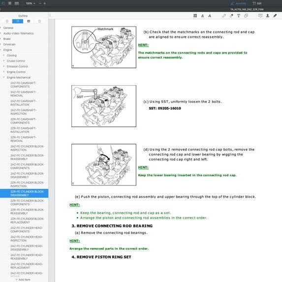 Toyota COROLLA ALTIS E140/150 2007-2012 Full Manual Set – Repair & Maintenance Manual - page 8