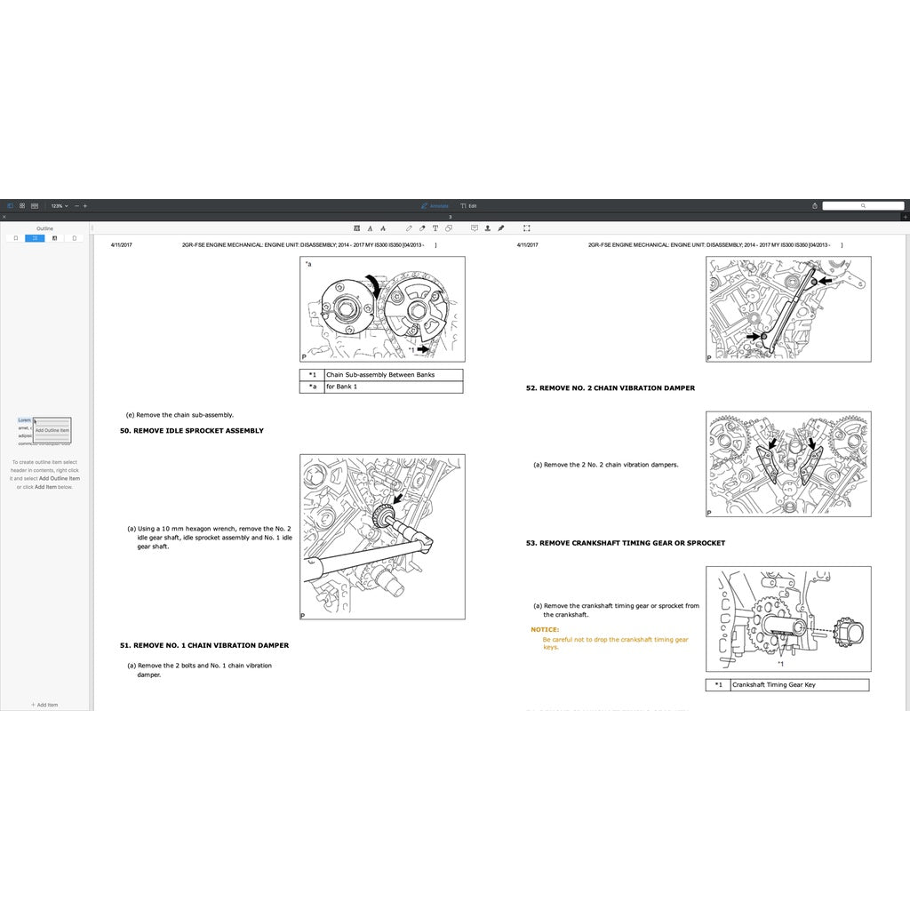 Lexus IS300/IS350 2014-2017 Full Manual Set – Repair & Maintenance Manual - page 8
