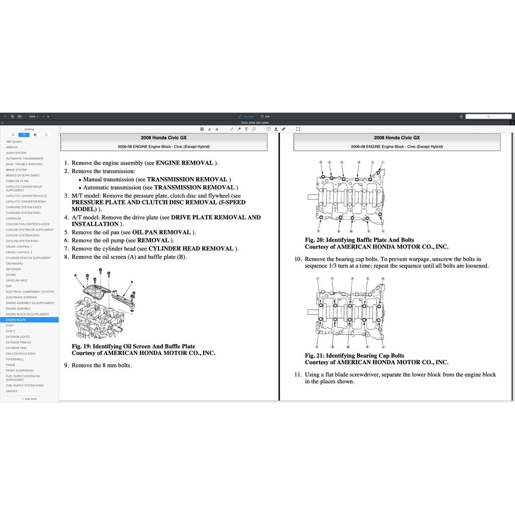 Honda CIVIC 8 FD1 FD2, FD7, FA1, FG1, FG2, FA5, FN2 2006-2011 Full Manual Set – Repair & Maintenance Manual and Spare Parts Catalog - page 9