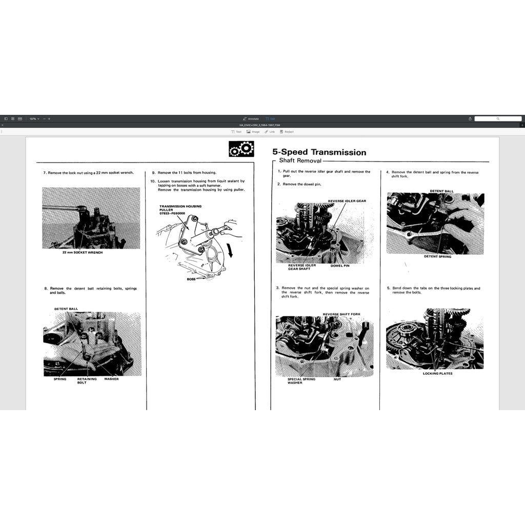 Honda CIVIC 3 1984-1987 Full Manual Set – Repair & Maintenance Manual - page 2
