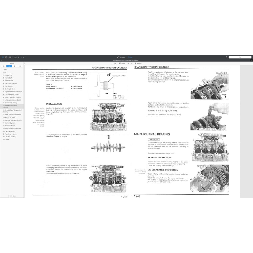 Honda CBR600F4i 2001-2006 Full Manual Set – Repair & Maintenance Manual and Spare Parts Catalog and User Handbook - page 7
