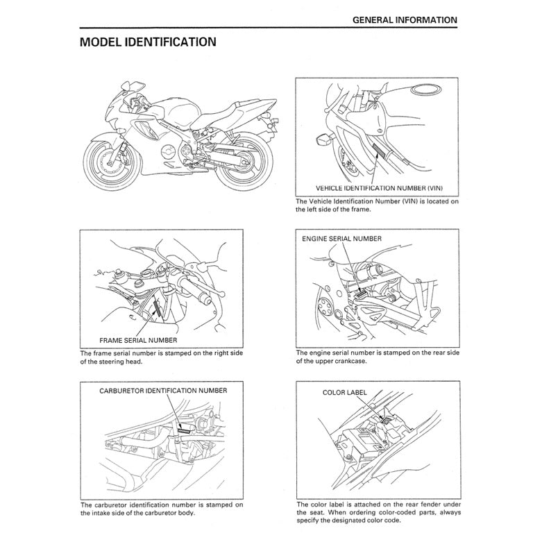 Honda CBR600F4 1999-2000 Full Manual Set – Repair & Maintenance Manual and Spare Parts Catalog and User Handbook - page 3