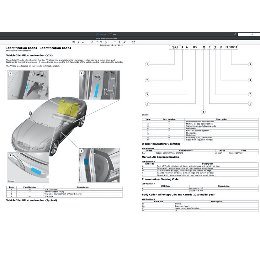 Jaguar XF X-250 2007-2015 Full Manual Set – Repair & Maintenance Manual - page 4