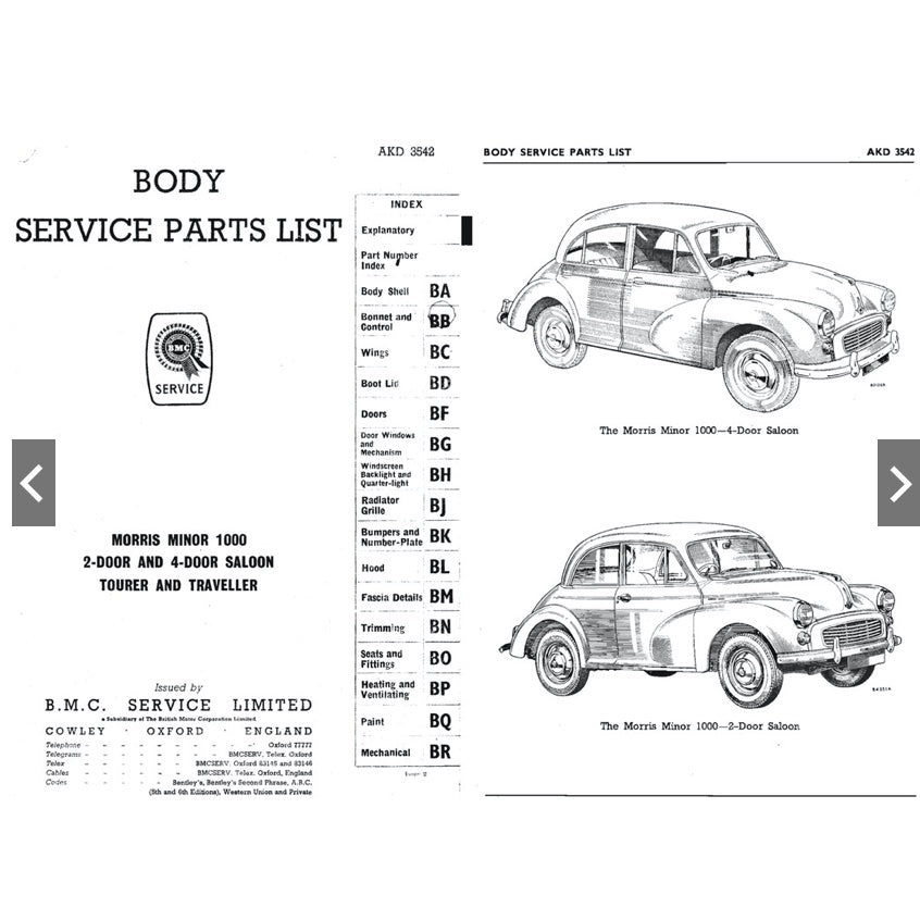 MORRIS MINOR Series MM / II /1000 1948-1971 Full Manual Set – Repair & Maintenance Manual and Spare Parts Catalog - page 9