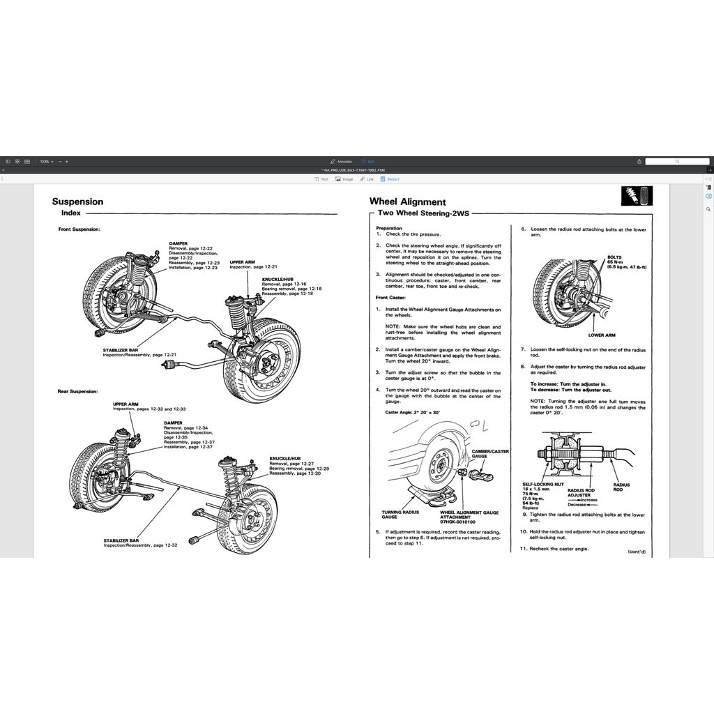 Honda PRELUDE BA3-BA7 1987-1992 Full Manual Set – Repair & Maintenance Manual - page 9