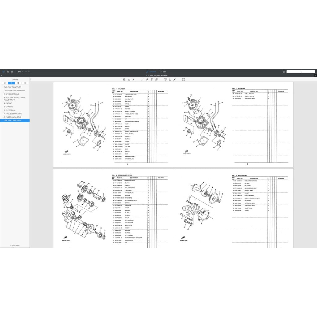 Yamaha TZM150 4HF1/2 1994+ Full Manual Set – Repair & Maintenance Manual and Spare Parts Catalog - page 9